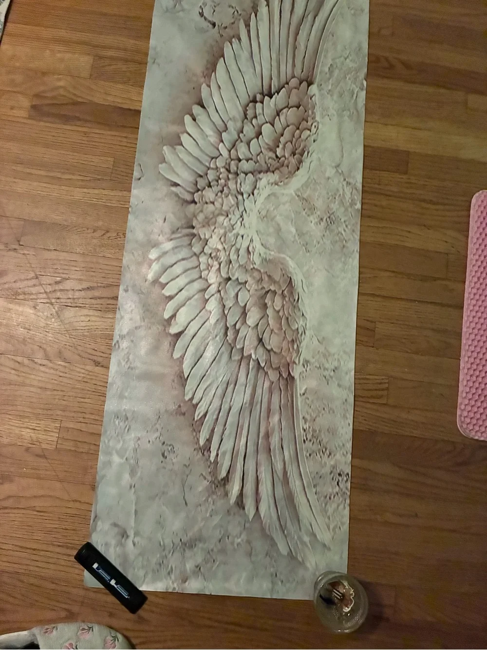 Angel Wing Wall Art Panel in Blush Pink - Unbranded
